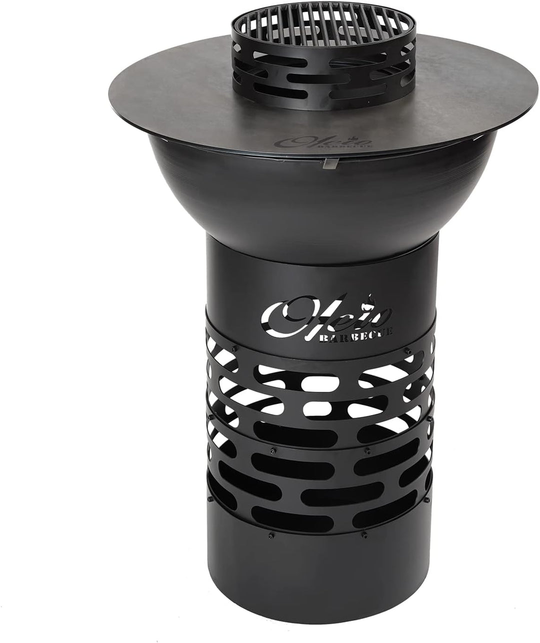 Oleio BBQ Design Schwarzer Wokaufsatz für Feuerplatte | Grillring | Plancha | Grillplatte Wokkrone K