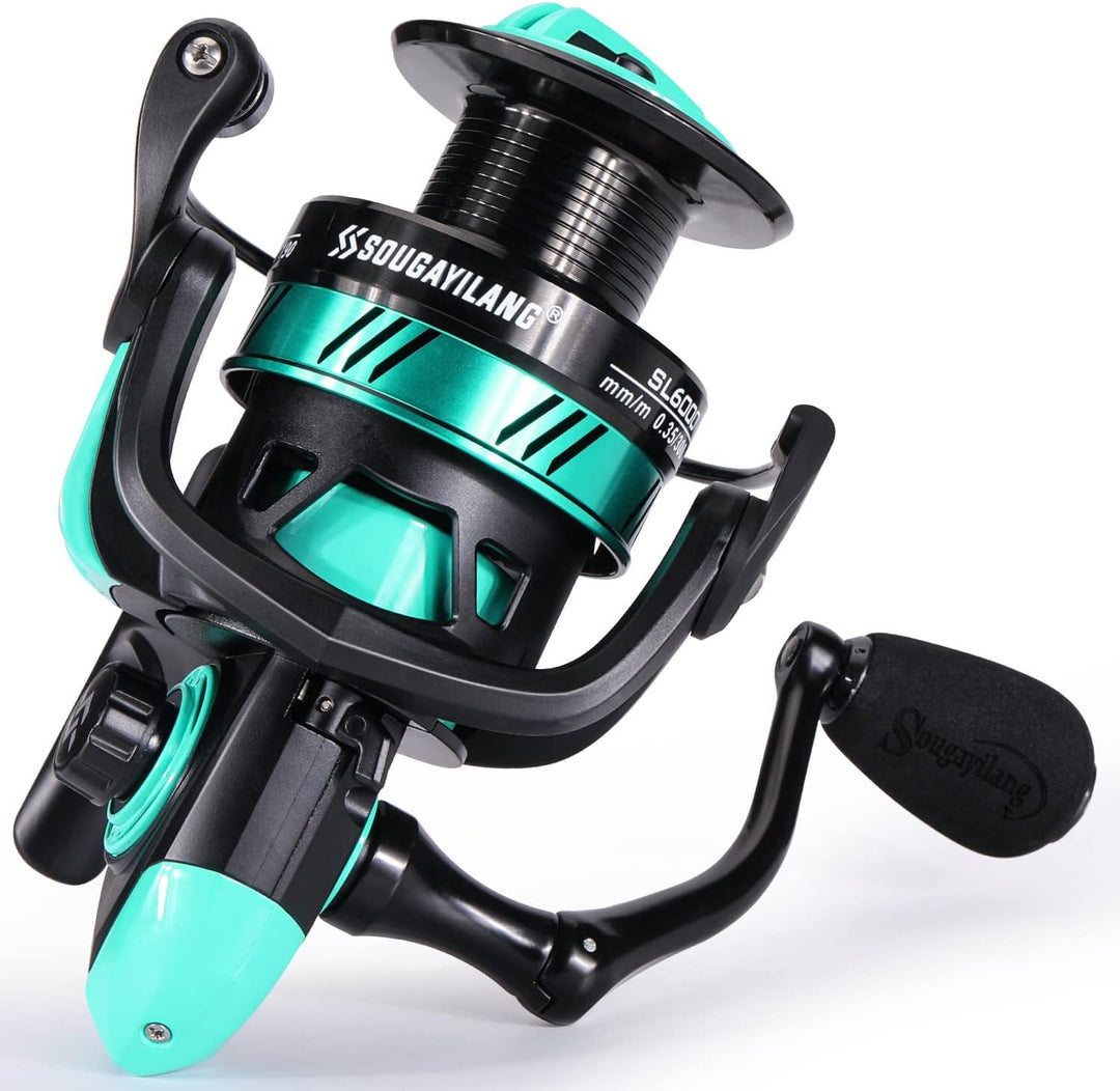 Sougayilang SL Spinnrolle 5,2:1 Hochgeschwindigkeits-Metallspule Leistungsstarke Spinnangelrollen Ka