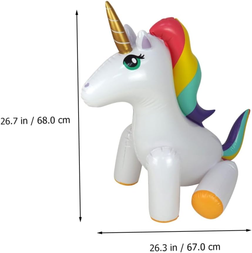 BESTonZON Aufblasbarer Einhorn Wassersprinkler für Outdoor Gartensprinkler Sommerspass Wasserspielze