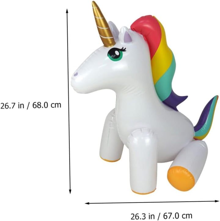 BESTonZON Aufblasbarer Einhorn Wassersprinkler für Outdoor Gartensprinkler Sommerspass Wasserspielze