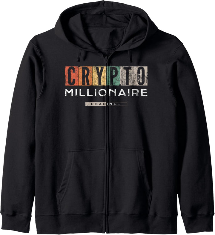 Crypto Millionaire Shirt | Funny Vintage Bitcoin & Dogecoin Kapuzenjacke