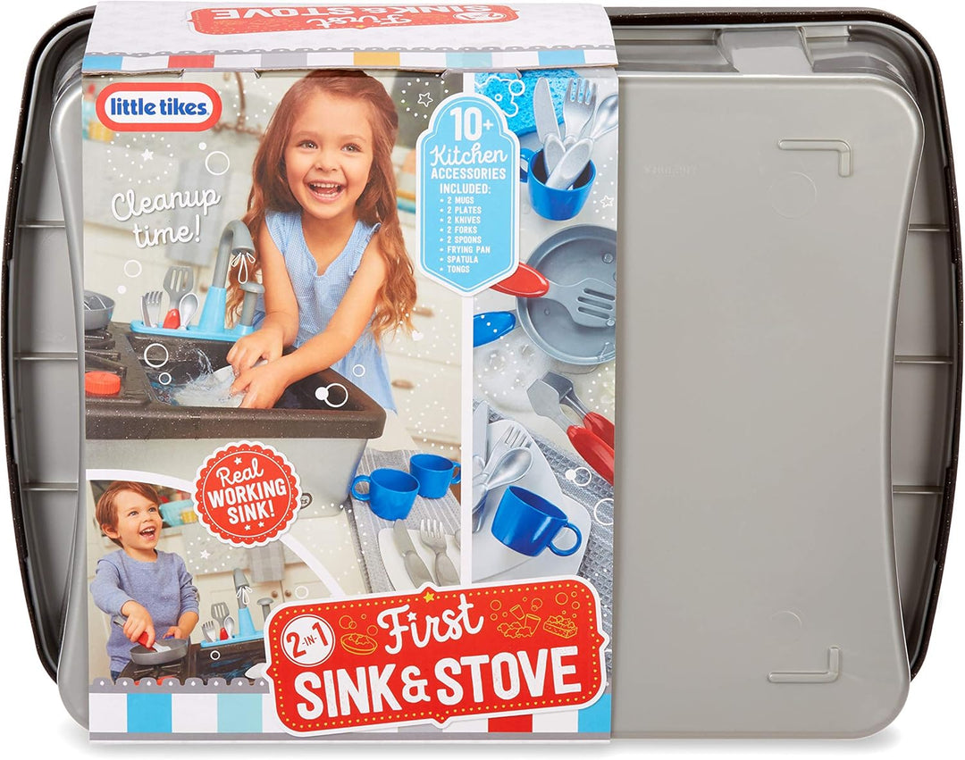 little tikes 654497E7C First Sink & Stove - Interaktiv & Realistisch mit Geräuschen - Schein-Spielge