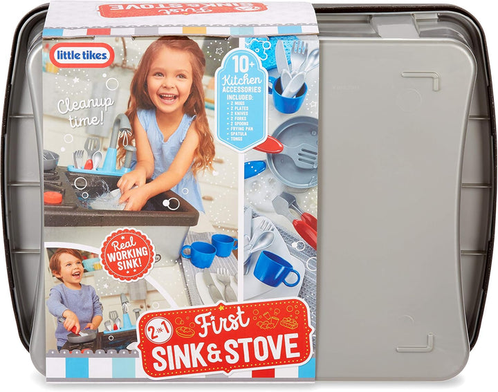 little tikes 654497E7C First Sink & Stove - Interaktiv & Realistisch mit Geräuschen - Schein-Spielge