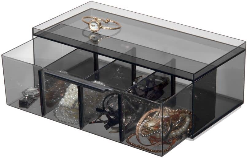 iDesign The Sarah TannoCollection Kosmetik-Schubladen-Organizer, aus recyceltem Kunststoff, rauchfar