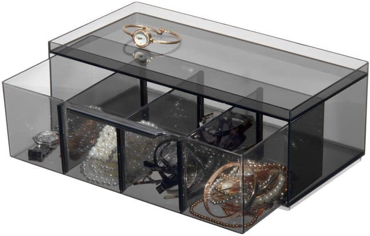iDesign The Sarah TannoCollection Kosmetik-Schubladen-Organizer, aus recyceltem Kunststoff, rauchfar