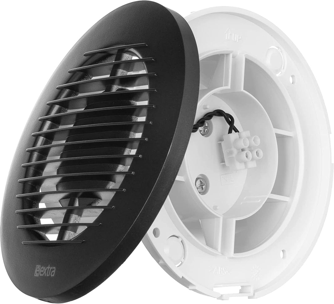 Ø 100mm Anthrazit Badlüfter - Ventilator mit Kugellager - Lüfter für Effiziente Belüftung im Bad Kuc