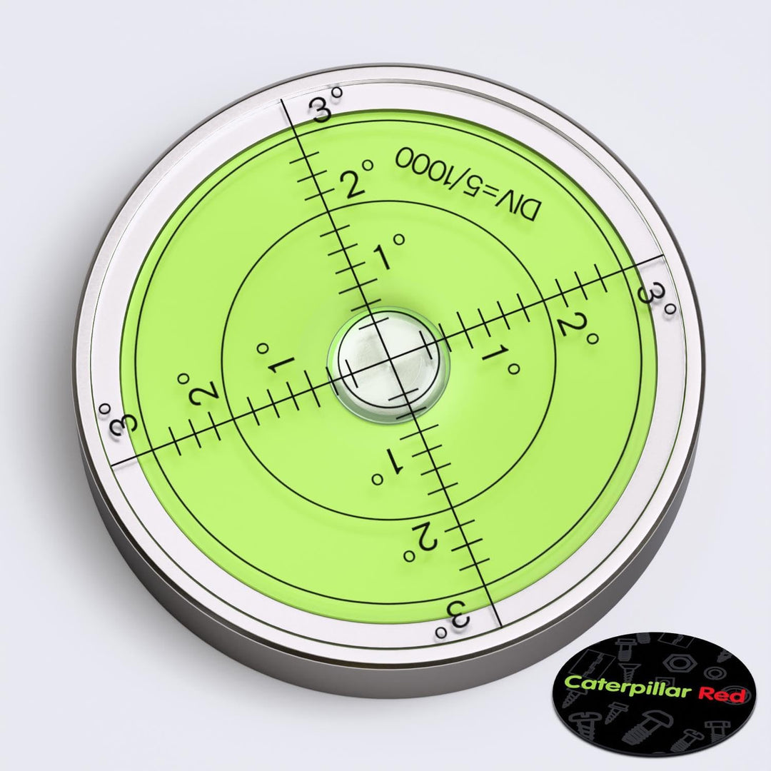 Magnetische, Dosenlibelle - Grosse Metall-Wasserwaage mit Luftblase, 60mm Durchmesser, Flüssigkeit,