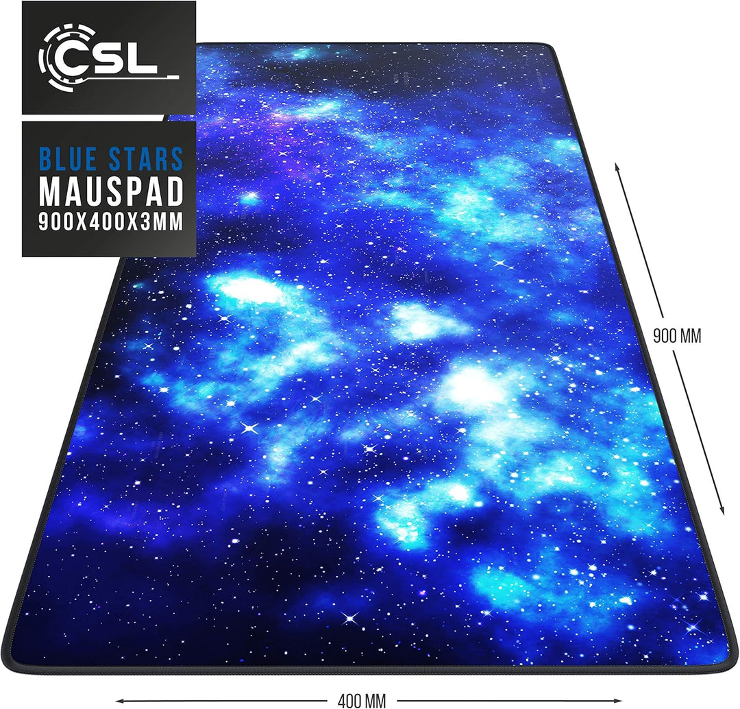 CSL - XXL Mauspad Gaming 900x400 mm - XXL Mousepad gross mit Motiv - Tischunterlage Large Size - ver