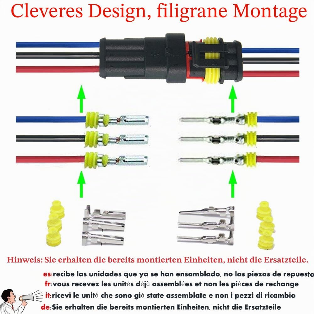 Way Auto Wasserdichter elektrischer Steckverbinder, 3pin Stecker Autoelektrischer Kabelverbinder mit