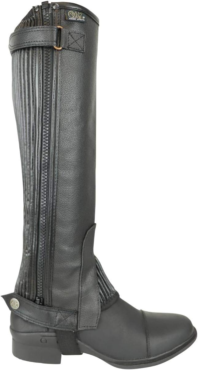 AK Thunder Reithalbchaps aus Leder Schwarz XXXL, 3XL Schwarz