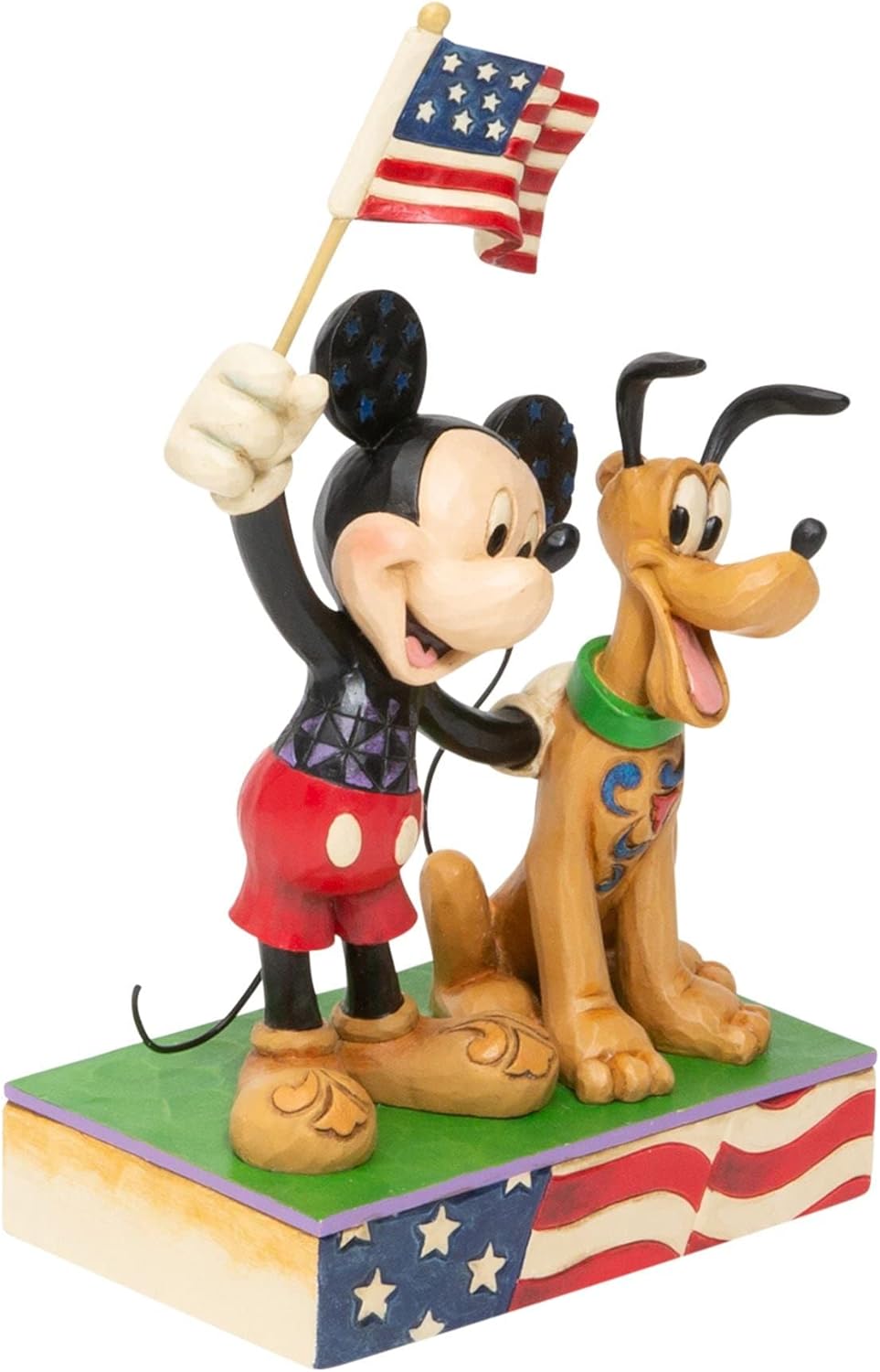 Enesco Disney Traditions von Jim Shore Mickey Mouse und Pluto Patriotic Figurine, Steinharz, one Siz