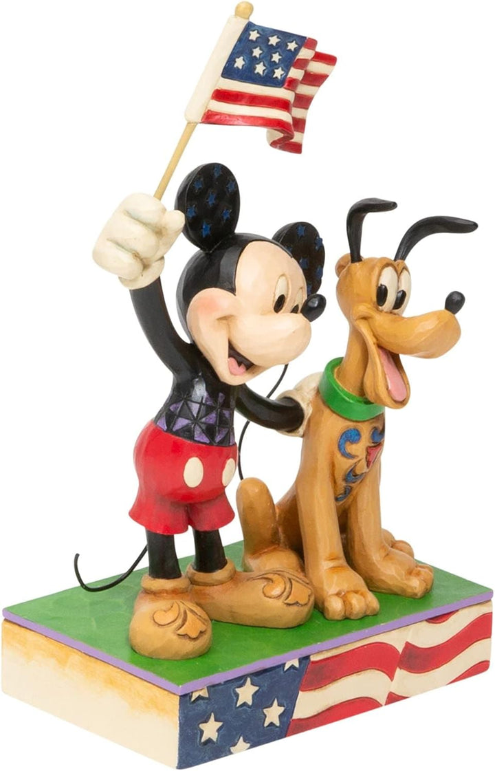Enesco Disney Traditions von Jim Shore Mickey Mouse und Pluto Patriotic Figurine, Steinharz, one Siz