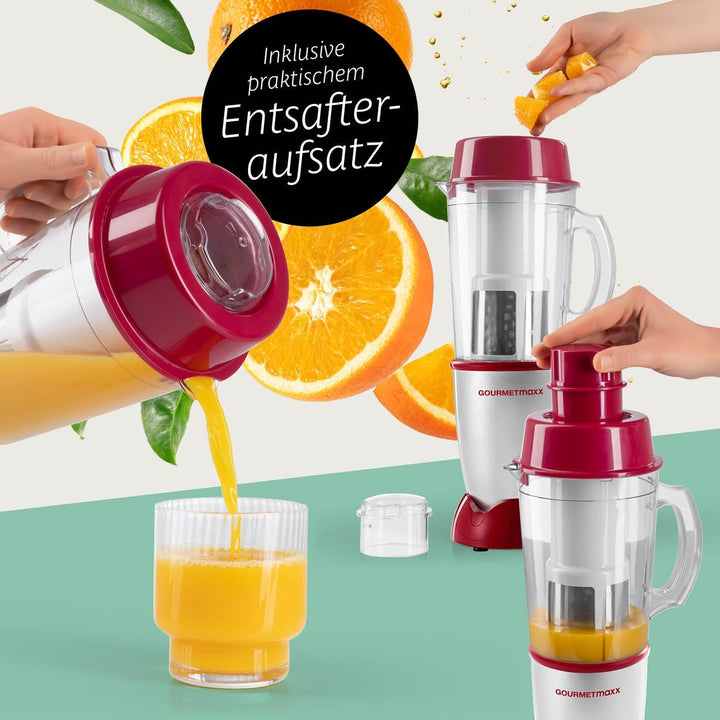 GOURMETmaxx Mr. Magic Power Pro Mixer 400 Watt | Smoothie Maker mit to go Deckel | Standmixer mit Mi