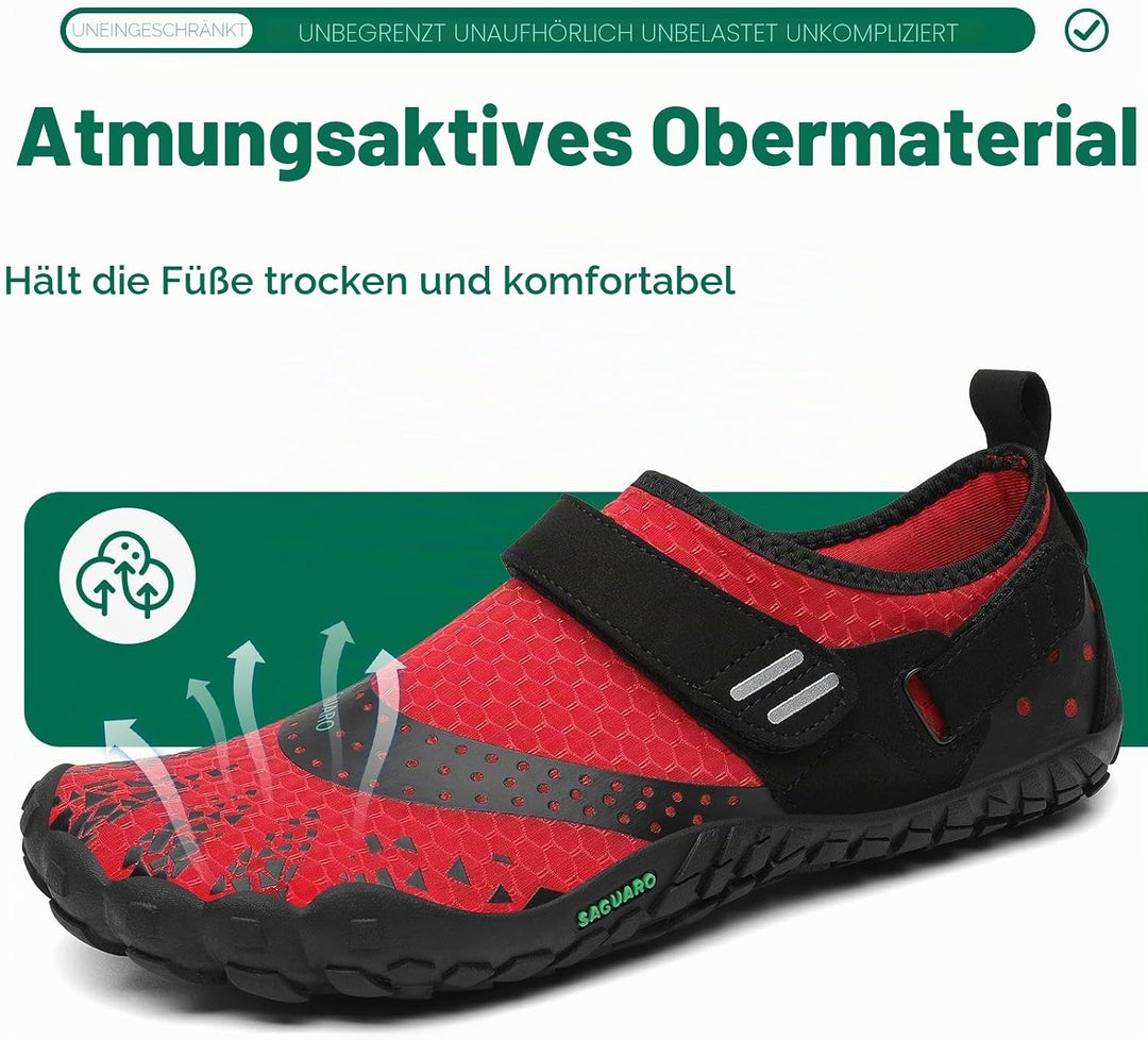 SAGUARO Barfussschuhe Herren Damen Outdoor Sport Fitnessschuhe Traillaufschuhe Gr.35-48 36 EU Rot, 3