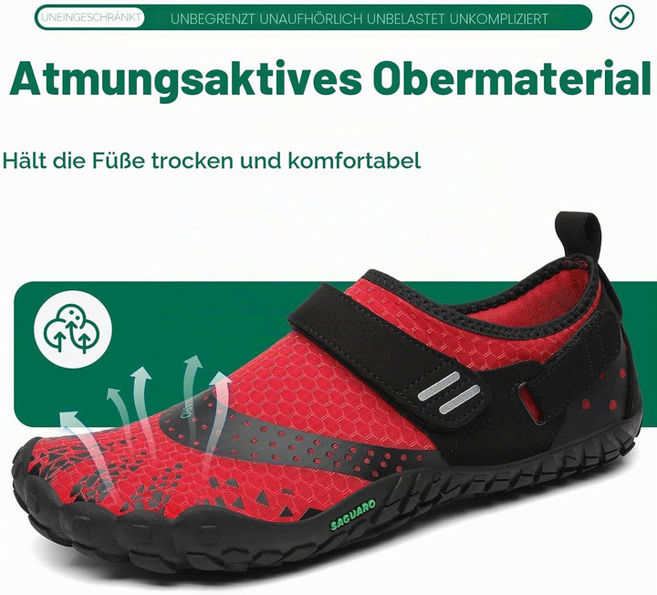 SAGUARO Barfussschuhe Herren Damen Outdoor Sport Fitnessschuhe Traillaufschuhe Gr.35-48 39 EU Rot, 3