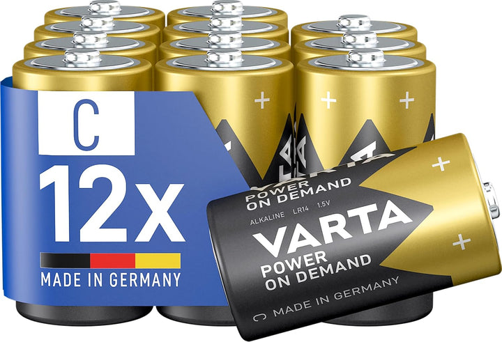 VARTA Batterien C Baby, 12 Stück, Power on Demand, Alkaline, Vorratspack, smart, flexibel, leistungs
