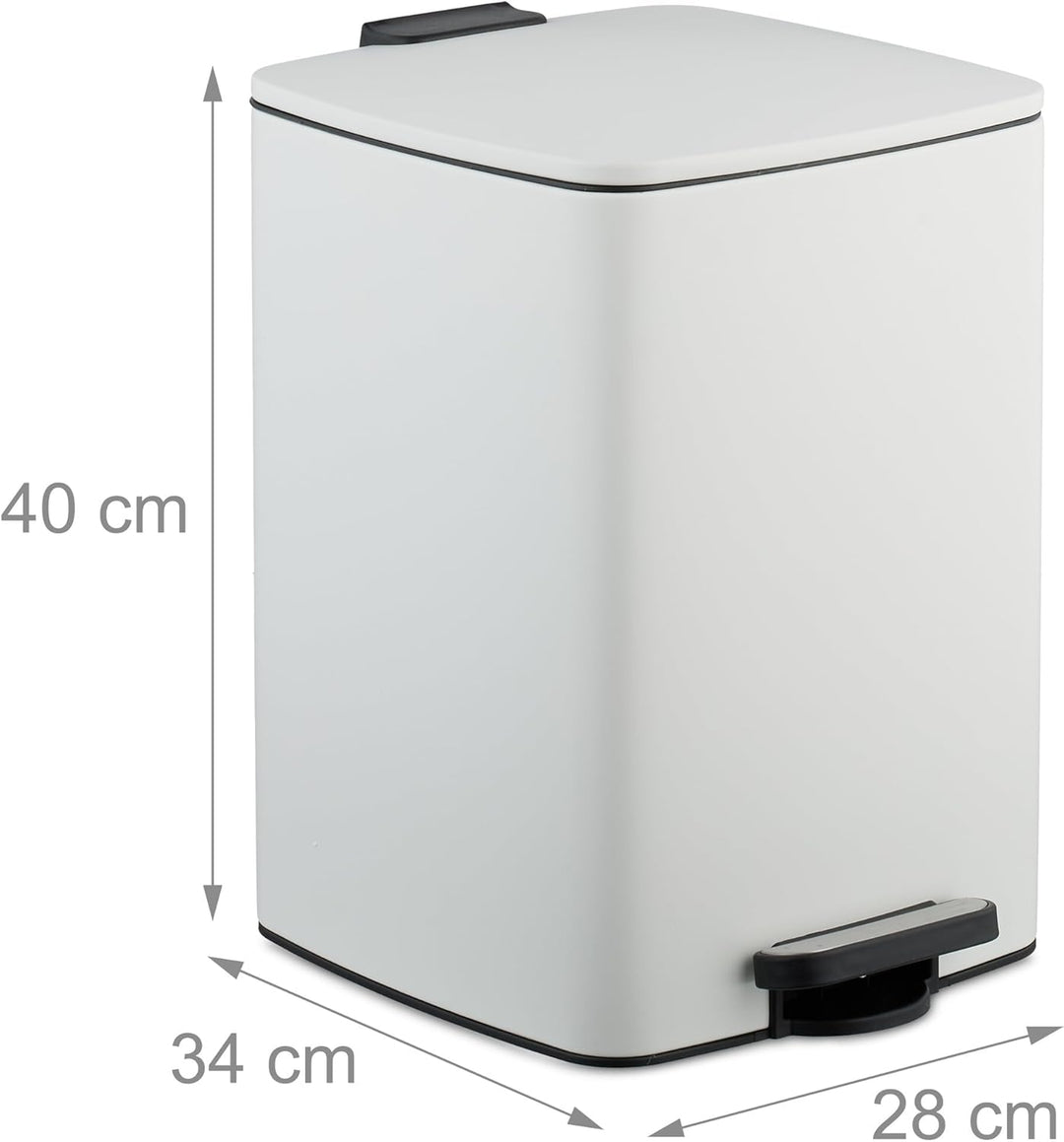 Relaxdays Mülleimer Küche, 20 Liter, entnehmbarer Inneneimer, Fusspedal, mit Müllbeutel, Tretmülleim