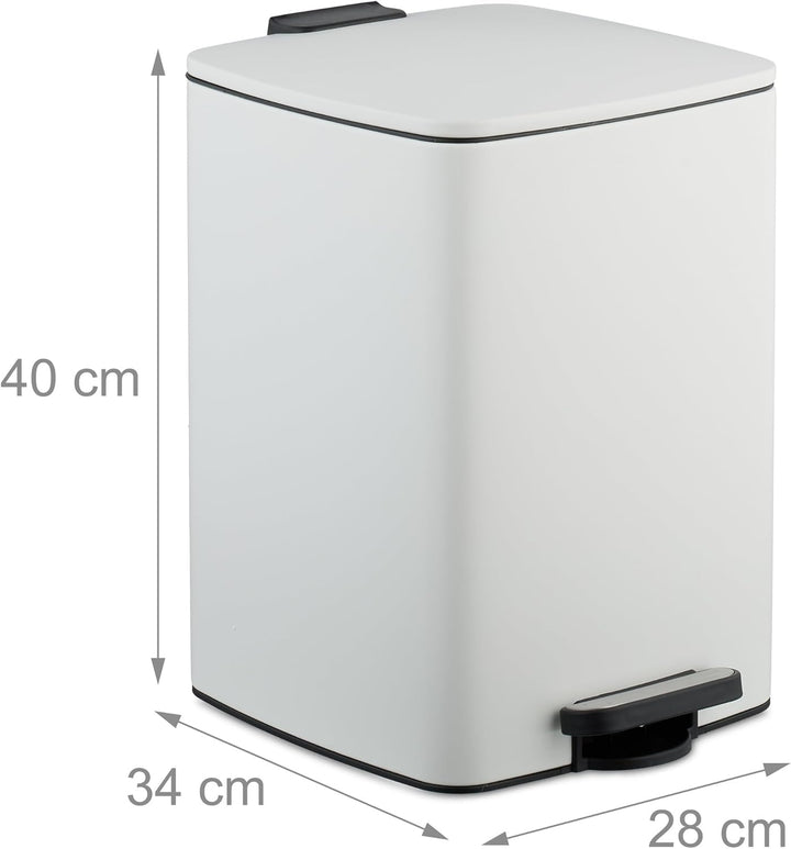 Relaxdays Mülleimer Küche, 20 Liter, entnehmbarer Inneneimer, Fusspedal, mit Müllbeutel, Tretmülleim