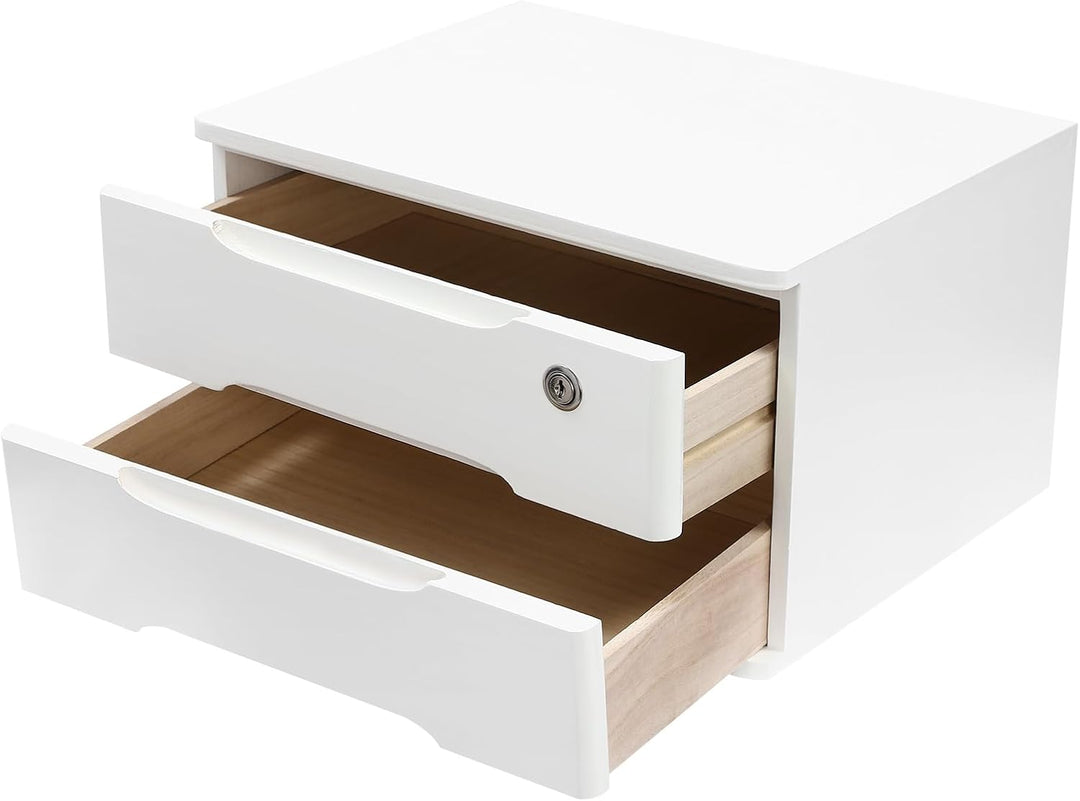 Schubladenbox Schreibtisch, Box Abschliessbar 5kg Tungholz Mit 5-Stufiger Organizer Schlüssel Anti-R