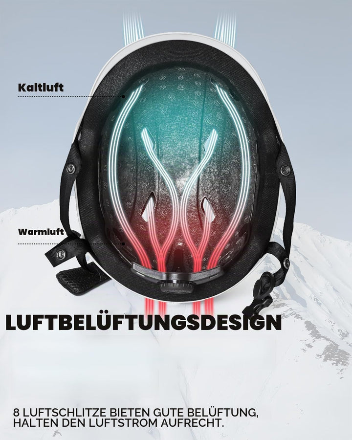 Victgoal Skihelm Herren Damen mit Warme Flusen-Ohrpolster, Gute Belüftung Sicherheits Snowboard Helm