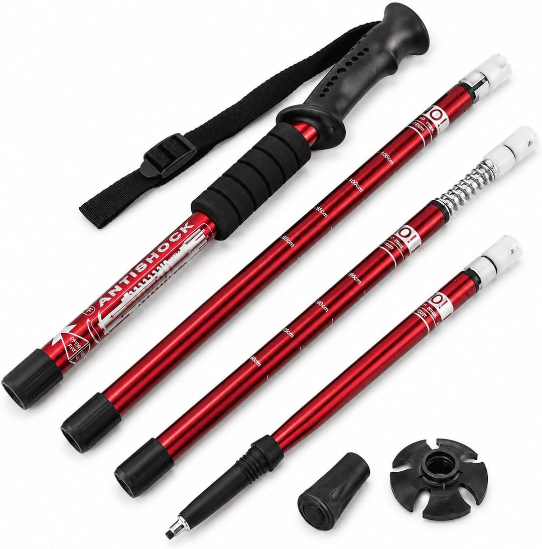 MidGard Teleskop Nordic Walking Stöcke, 50-110 cm höhenverstellbar, Antischock Dämpfung, Wanderstöck