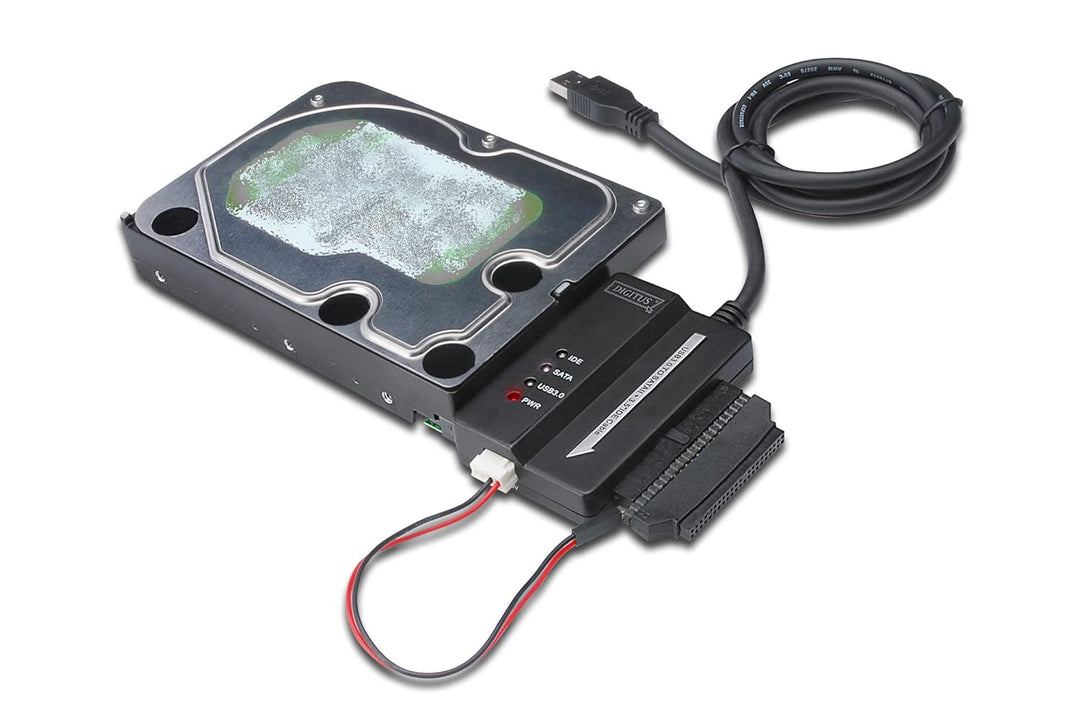 DIGITUS Festplatten-Adapterkabel - USB 3.0 zu SATA2/IDE Konverter - für 2,5/3,5" SSDs/HDDs - 5 Gbit/