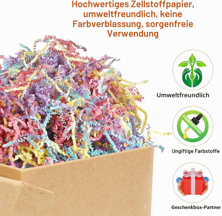 Raffia Geschreddertes Papier, 100g Füllmaterial Geschenk, Raffia Hamper Shreds, Geschreddertes Papie