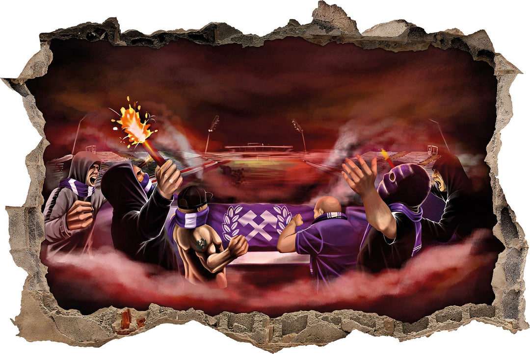 Ultras AUE, 3D Wandsticker Format: 92x62cm, Wanddekoration, 92x62