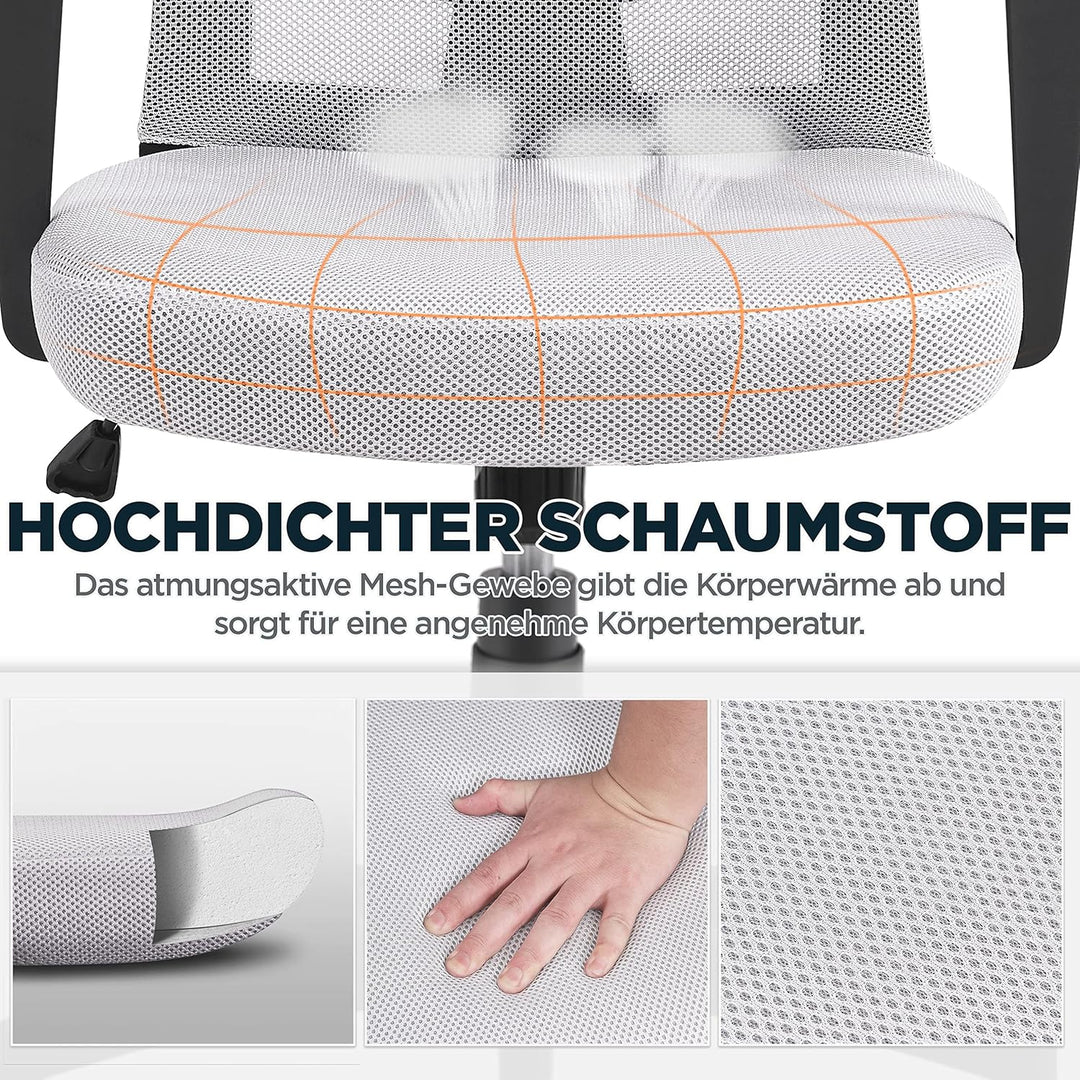 Yaheetech Bürostuhl, Schreibtischstuhl, Drehstuhl mit Netzrückenlehne, Computerstuhl Ergonomischer D