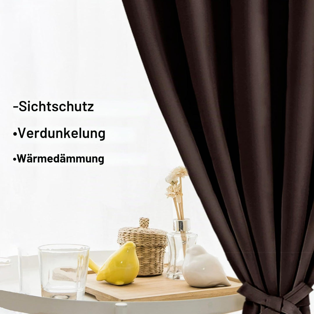 XWZO Blickdichte Vorhänge Verdunklungsvorhänge mit Ösen 2 Stücke Gardienen mit Raffhalter Lichtundur