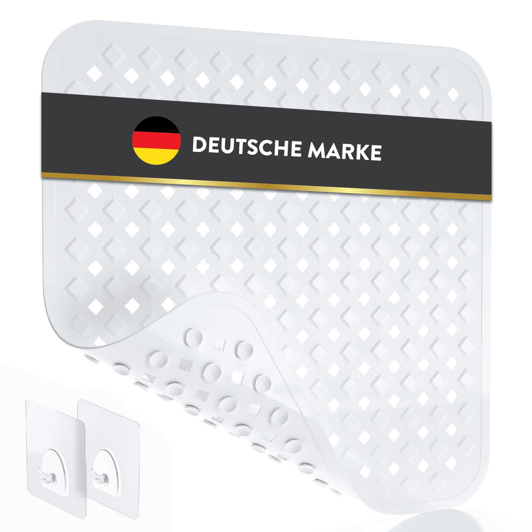 BAMONDO Duschmatte rutschfest & Hautsensitiv (weiss) 53x53 cm - Antirutschmatte Dusche maschinenwasc