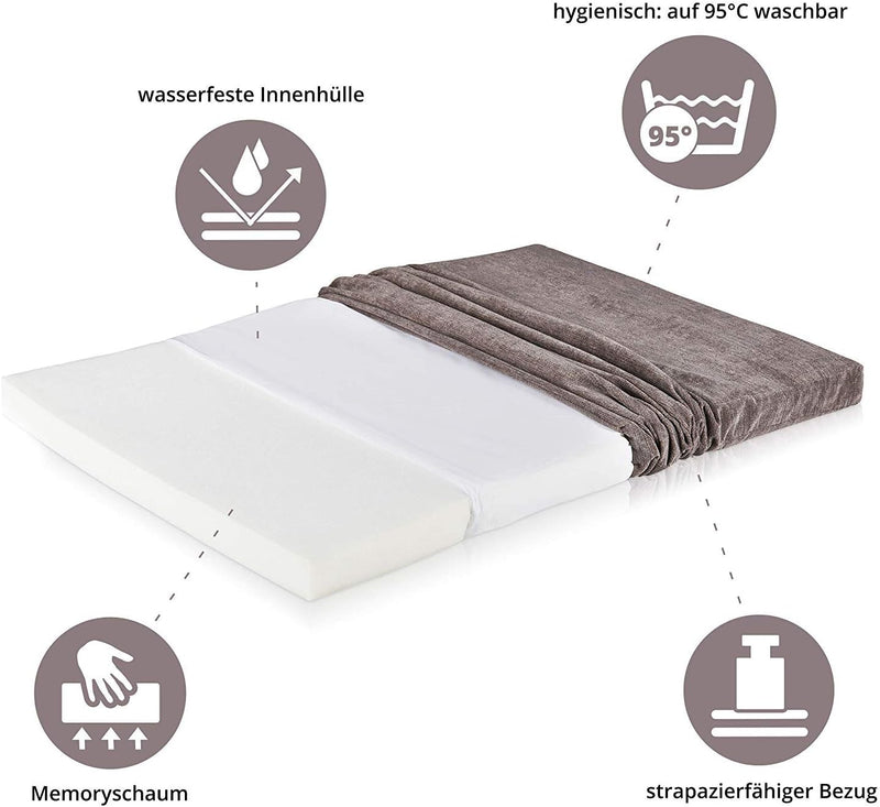 ONVAYA® Hundekissen orthopädisch aus Memory Foam | 95 Grad waschbar | grau | Grösse S-XXL | Hundebet