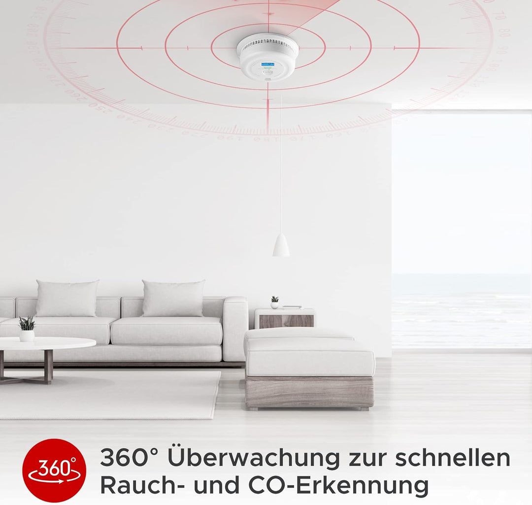 X-Sense Rauch- und Kohlenmonoxid Melder mit LCD-Anzeige, Batterie mit 10 Jahre Lebenszeit, doppelsen