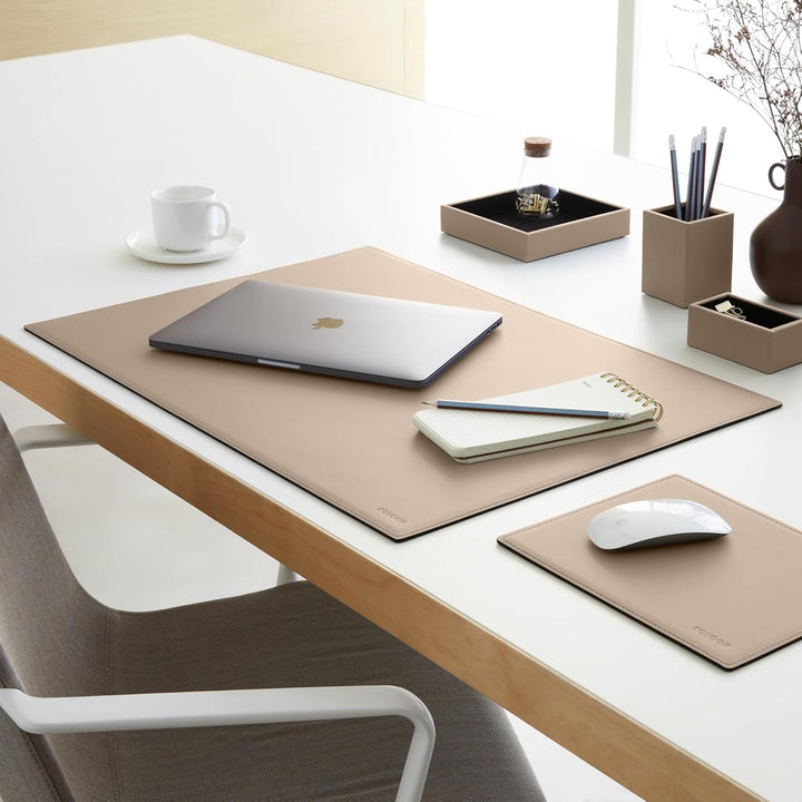 Eglooh - Minerva - Taschenleerer Leder Taubengrau - Schreibtisch-Organizer mit modernem Design - Abl