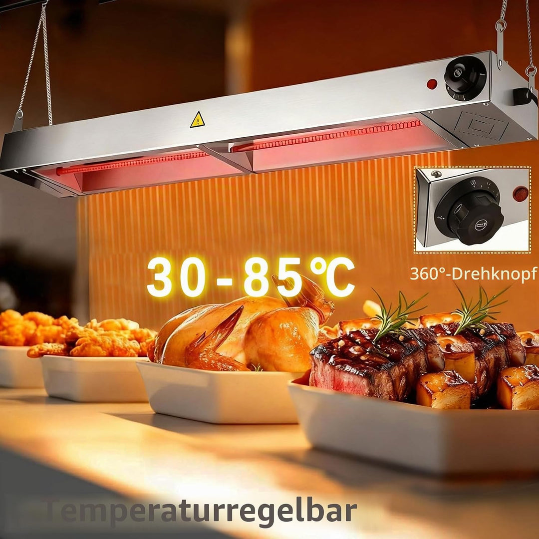 Wärmebrücke Küche Gastro, Edelstahl Hängende Speisenwärmer Lampe Einstellbare Temperatur, Kommerziel