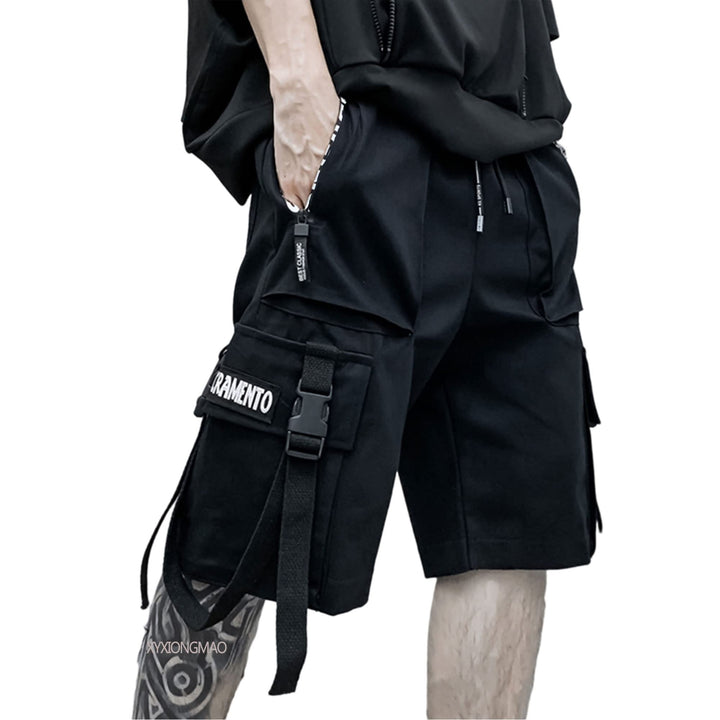 XYXIONGMAO Techwear Shorts Herren Cargo Cyberpunk Hip Hop Gothic Japanische Streetwear Männer Tech W