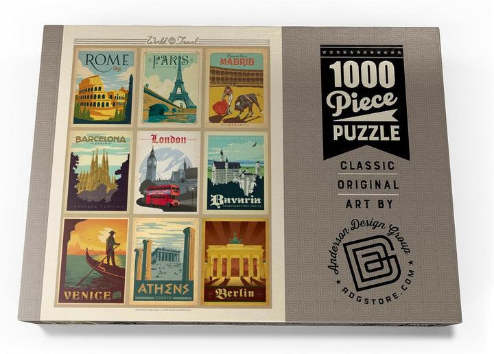 Europe Travel, Collage, Vintage Poster - Premium 1000 Teile Puzzle - MyPuzzle Sonderkollektion von A