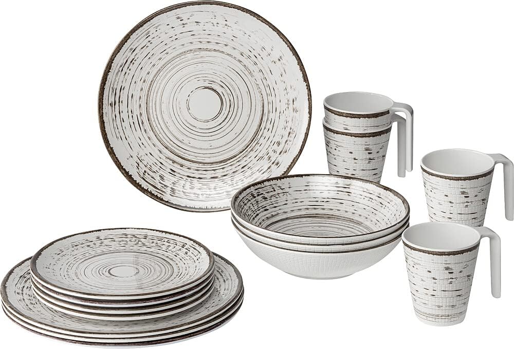 BRUNNER Campinggeschirr Set (Set 16 Stück) für 4 Personen - Lunchbox Kassandra - aus hochwertigem Me