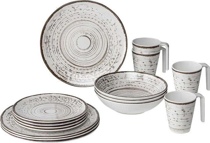 BRUNNER Campinggeschirr Set (Set 16 Stück) für 4 Personen - Lunchbox Kassandra - aus hochwertigem Me