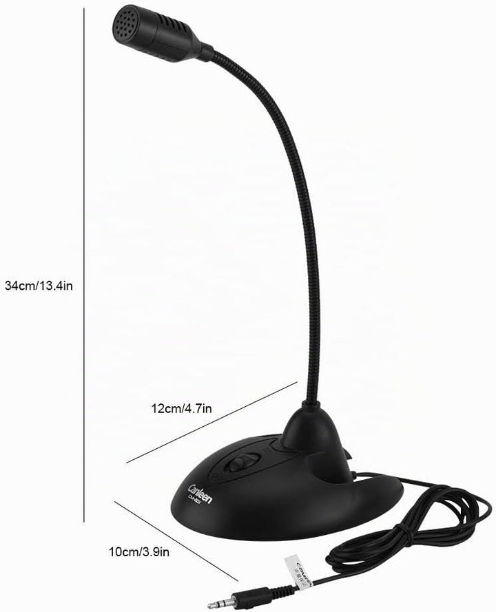 Richer-R Flexibles PC-Tischmikrofon, Flexible Schwanenhals Desktop Microphone 3,5mm Klinke,rutschfes