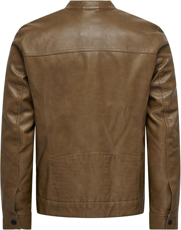 ONLY & SONS Male Kunstlederjacke onsAL Kunstlederjacke, S Monks Robe