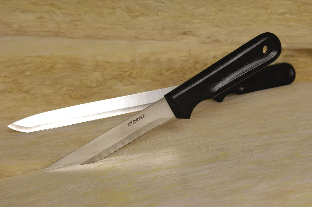 Fiskars Dämmstoffmesser, Gesamtlänge: 42 cm, Rostfreier Stahl, Schwarz, K20, 1001626