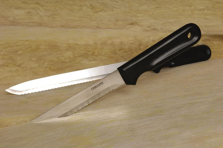 Fiskars Dämmstoffmesser, Gesamtlänge: 42 cm, Rostfreier Stahl, Schwarz, K20, 1001626