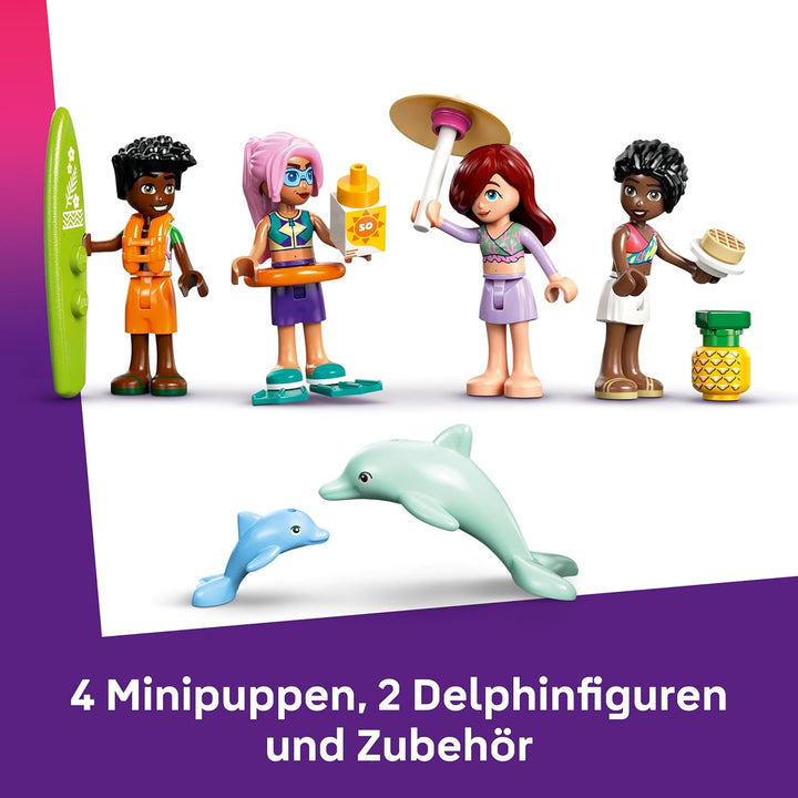 LEGO Friends Segelabenteuer Set - Spielzeug mit Boot mit drehbarem Segel, 4 Minifiguren & 2 Delfin F