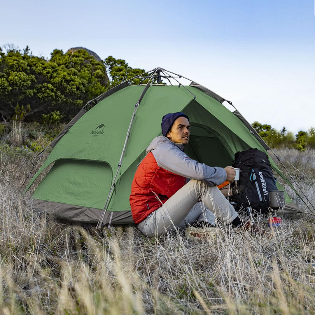 Naturehike Pop Up Zelt Wurfzelte Automatik Campingzelt 3-4 Personen Doppeldeck Kuppelzelt Grosses Fa