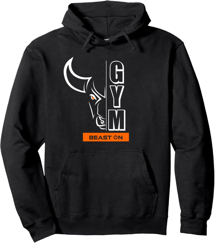 Stier Bullen Kopf Orange Gym Workout Fitness Training Pullover Hoodie