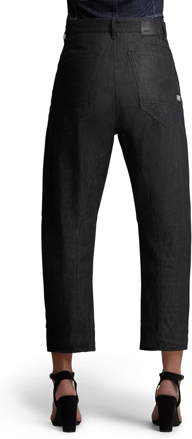 G-STAR RAW Damen C-STAQ 3D Boyfriend Crop C Jeans 23W / 32L Schwarz (Pitch Black D17870-c668-a810),