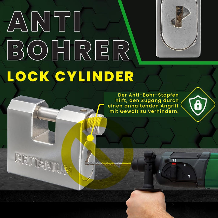 BRX66 Gepanzertes] Hochsicherheits-Container-Vorhängeschloss - [Hochbelastbar] - [Anti-Bohrer-Zylind