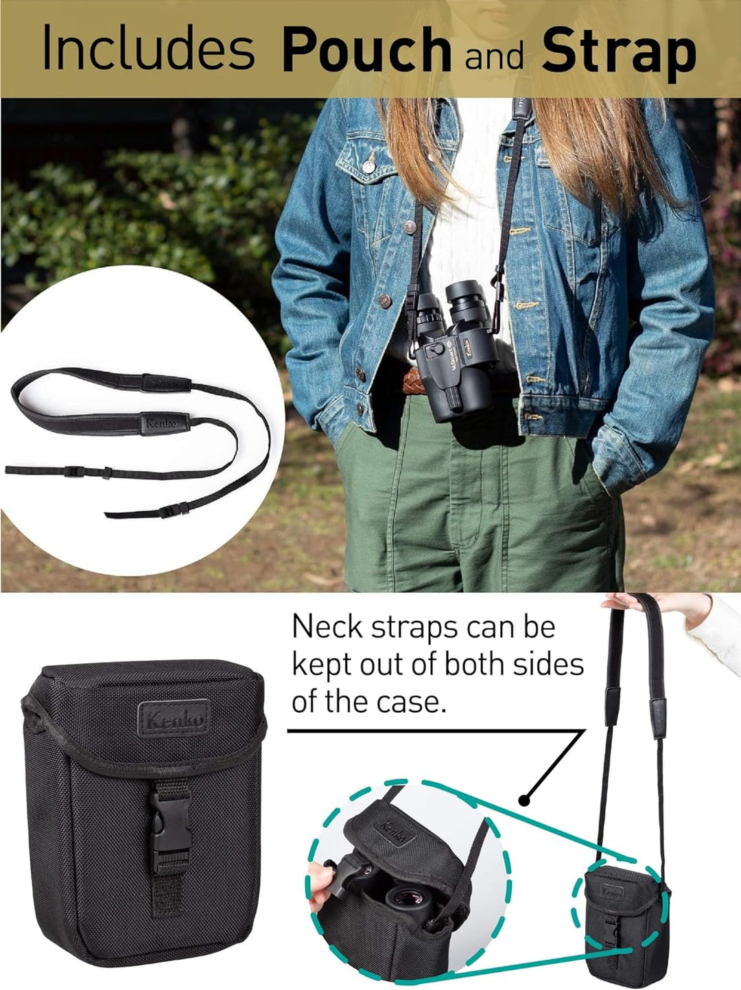 Kenko Bildstabilisierung Fernglas VcSmart 10x30, Full Multi-Coarting für Sport, Konzerte und Outdoor