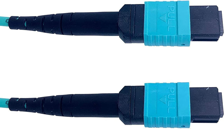 Elfcam® - Glasfaserkabel MPO weiblich auf MPO weiblich, Multimode OM3 50/125um, LSZH, Typ B (15 m, 8